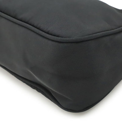Prada Triangle Logo Accessory Pouch Handbag Mini Bag Party Bag Nylon NERO Black