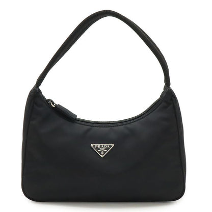 Prada Triangle Logo Accessory Pouch Handbag Mini Bag Party Bag Nylon NERO Black