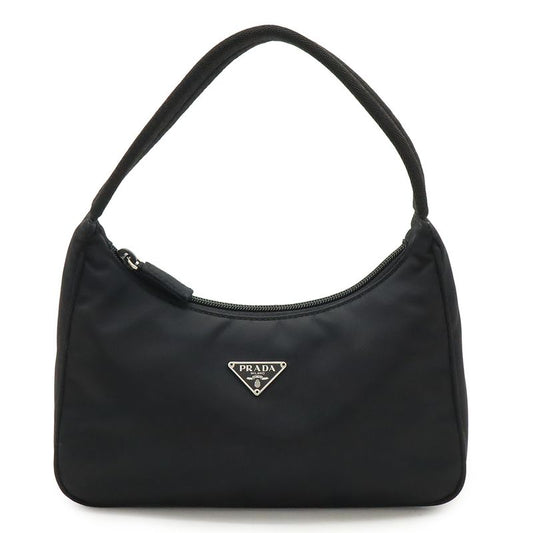 Prada Triangle Logo Accessory Pouch Handbag Mini Bag Party Bag Nylon NERO Black