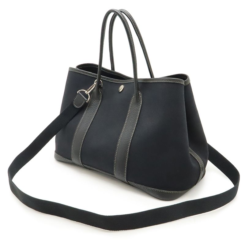 Hermes Garden Party TPM Tote Handbag 2WAY Shoulder Bag Toile Officier Canvas