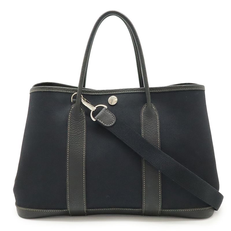 Hermes Garden Party TPM Tote Handbag 2WAY Shoulder Bag Toile Officier Canvas