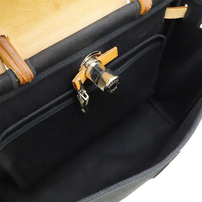 Hermes Herbag PM Handbag 2WAY Shoulder Bag Toile Ashe Toile Offiche Leather