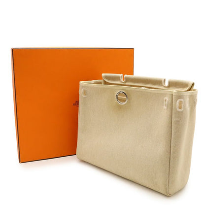 Hermes Herbag PM Handbag 2WAY Shoulder Bag Toile Ashe Toile Offiche Leather