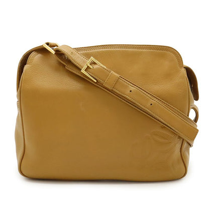 Loewe Anagram Shoulder Bag Crossbody Leather Brown Gold Hardware