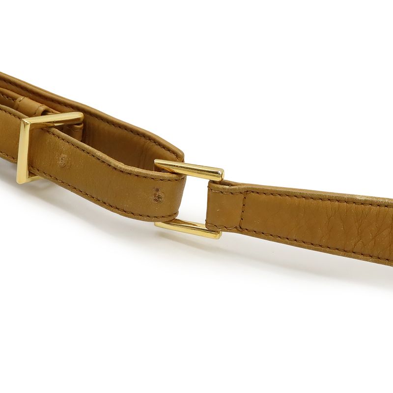 Loewe Anagram Shoulder Bag Crossbody Leather Brown Gold Hardware