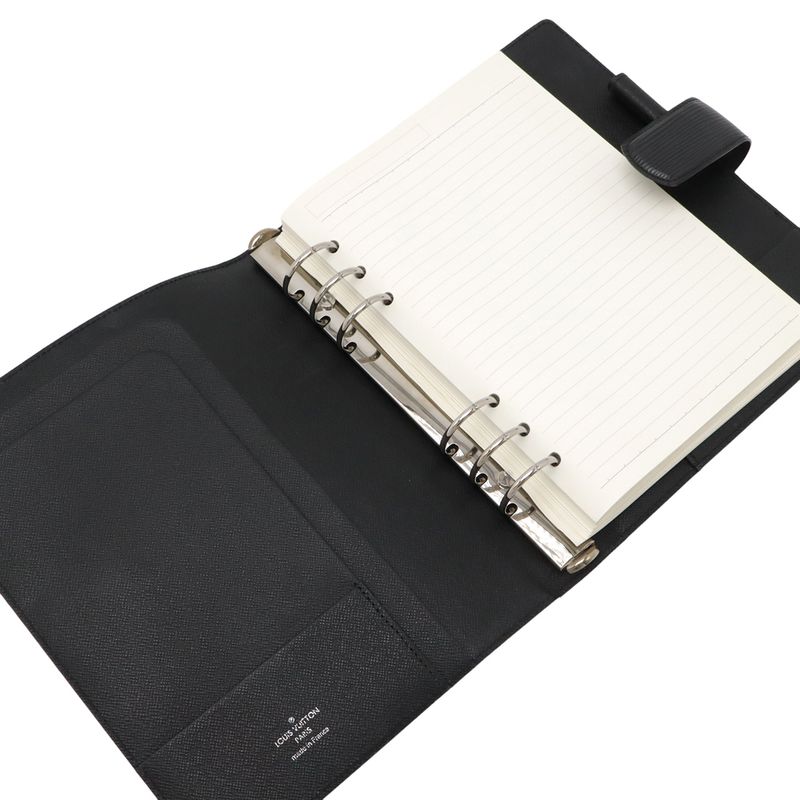 Louis Vuitton Epi Agenda GM Notebook Cabas 6-hole System Organizer Leather Noir