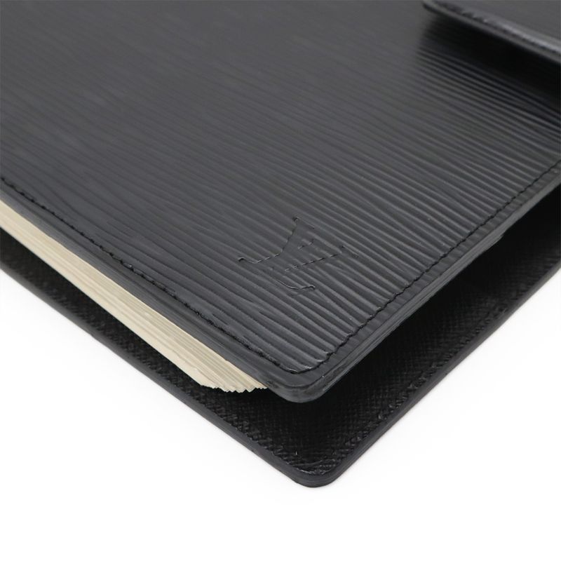 Louis Vuitton Epi Agenda GM Notebook Cabas 6-hole System Organizer Leather Noir