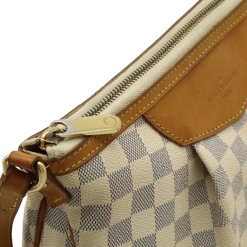 Louis Vuitton Damier Azure Siracusa PM Shoulder Bag Crossbody With Initials
