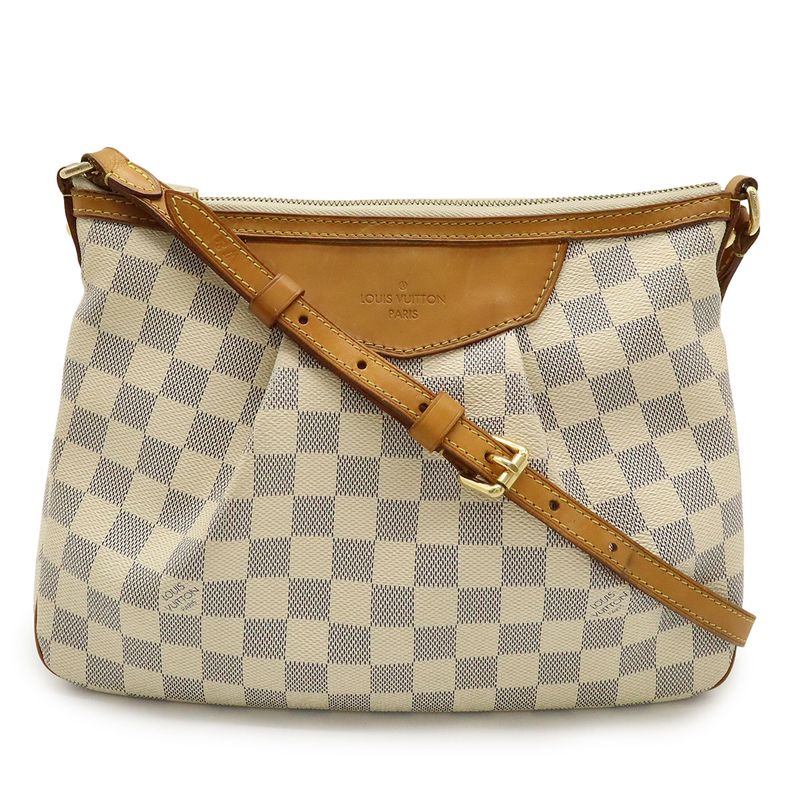 Louis Vuitton Damier Azure Siracusa PM Shoulder Bag Crossbody With Initials