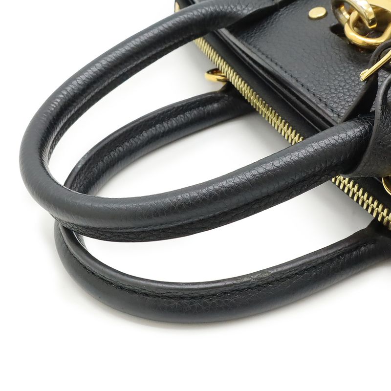 Louis Vuitton City Steamer PM Handbag 2WAY Shoulder Bag Leather Noir Black