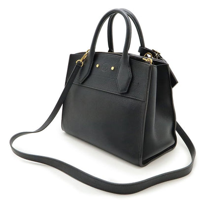 Louis Vuitton City Steamer PM Handbag 2WAY Shoulder Bag Leather Noir Black