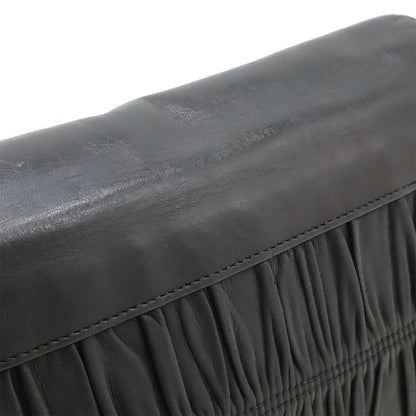 Prada Gathered Chain Shoulder Bag Semi Shoulder Leather NERO Black Silver