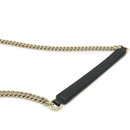 Gucci Interlocking G Handbag 2WAY Chain Shoulder Bag Black Gold Hardware Outlet