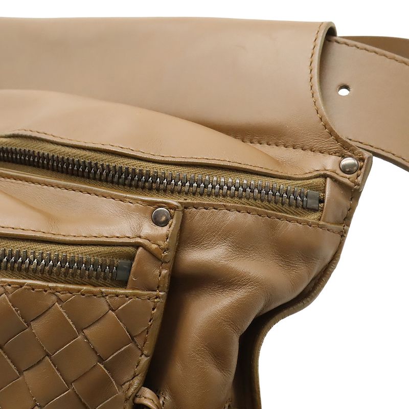 Bottega Veneta Veneta Intrecciato Waist Bag Body Bag Leather Brown 121604