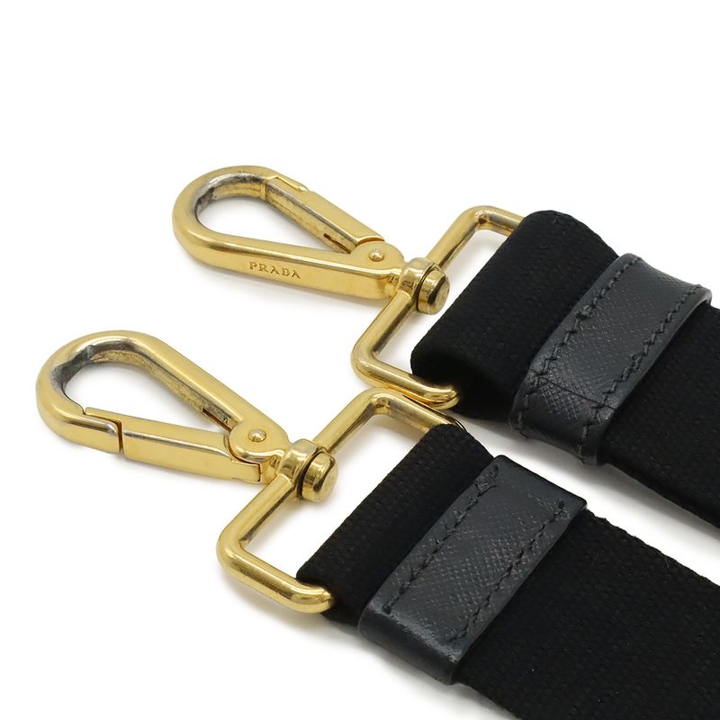 Prada Canapa Tote Bag 2WAY Shoulder Bag Crossbody Bijoux Studded Canvas NERO