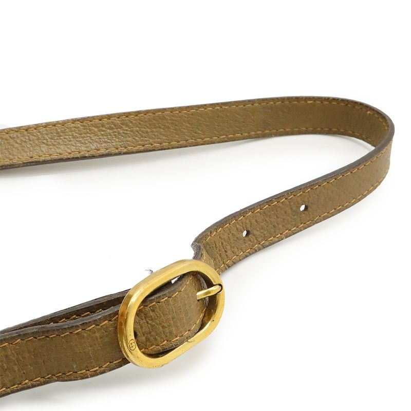 Gucci Old Gucci Sherry Line Shoulder Bag Crossbody Pochette PVC Leather Beige