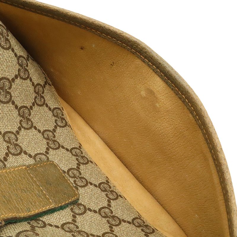 Gucci Old Gucci Sherry Line Shoulder Bag Crossbody Pochette PVC Leather Beige