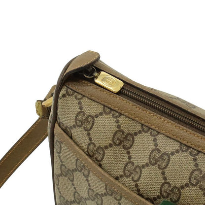 Gucci Old Gucci Sherry Line Shoulder Bag Crossbody Pochette PVC Leather Beige