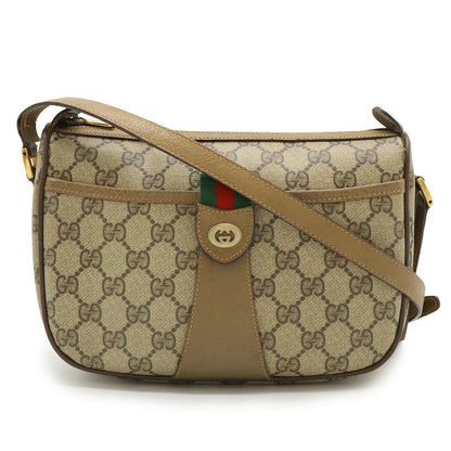 Gucci Old Gucci Sherry Line Shoulder Bag Crossbody Pochette PVC Leather Beige
