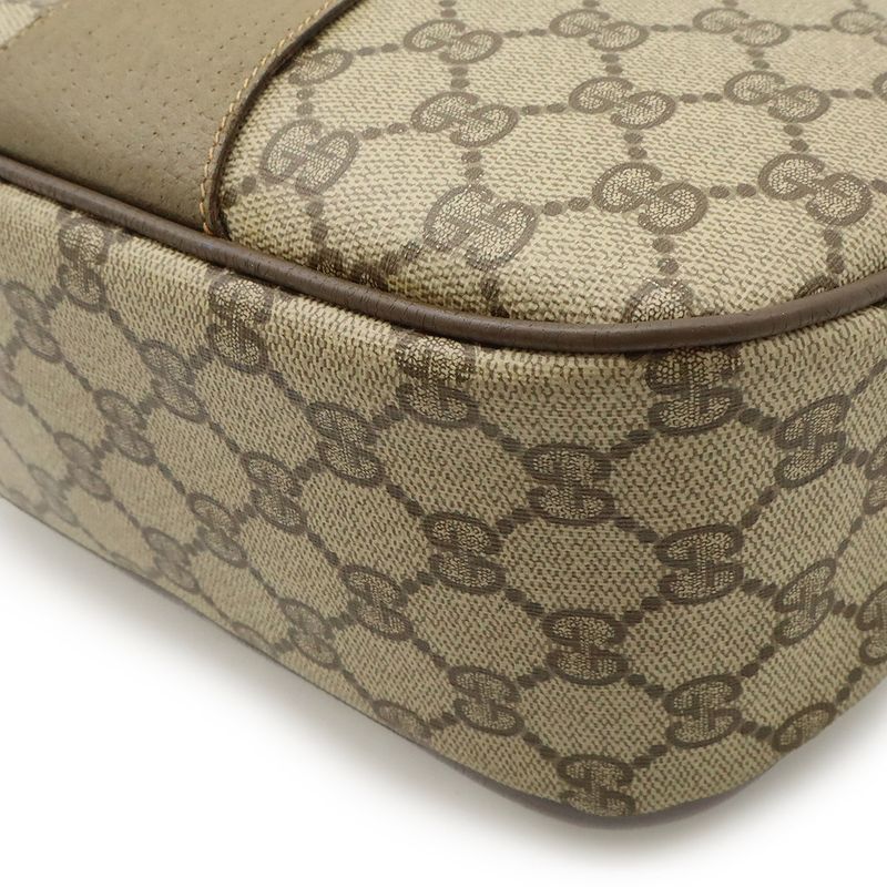 Gucci Old Gucci Sherry Line Shoulder Bag Crossbody Pochette PVC Leather Beige