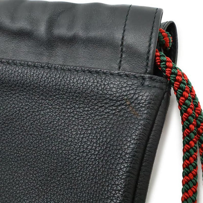Gucci Print Coco Capitan Drawstring Backpack Sac 2WAY Tote Leather Black 494053
