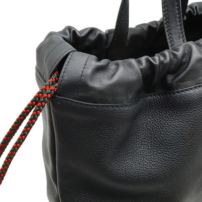 Gucci Print Coco Capitan Drawstring Backpack Sac 2WAY Tote Leather Black 494053