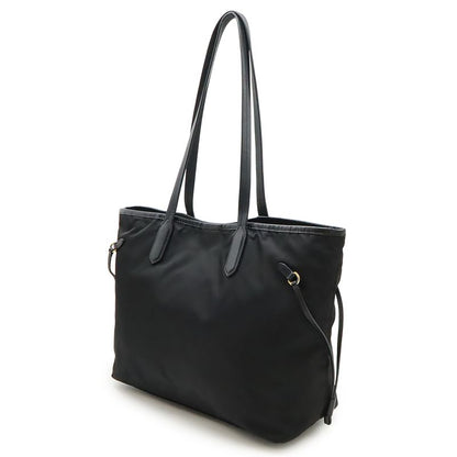 Prada Tote Shoulder Bag Shoulder Tote Shoulder Nylon Leather NERO Black Gold