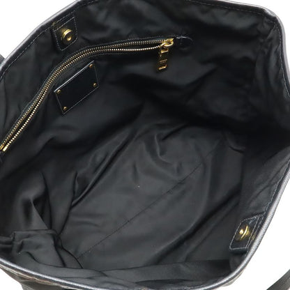 Prada Tote Shoulder Bag Shoulder Tote Shoulder Nylon Leather NERO Black Gold