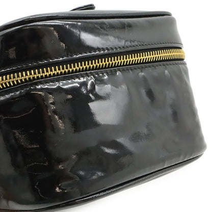 Chanel Coco Mark Enamel Vanity Bag Handbag Cosmetic Pouch Makeup Pouch Patent