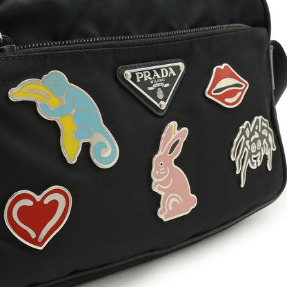 Prada Metal Applique Triangle Logo Shoulder Bag Pochette Crossbody Nylon