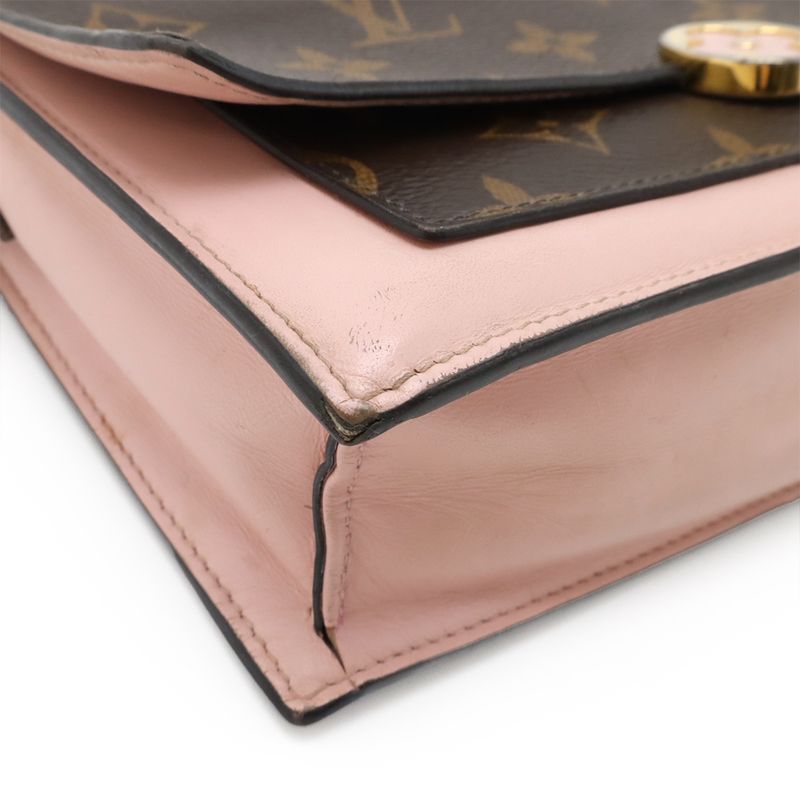 Louis Vuitton Monogram Portefeuille Fleur Chain Shoulder Bag 2WAY Clutch Bag