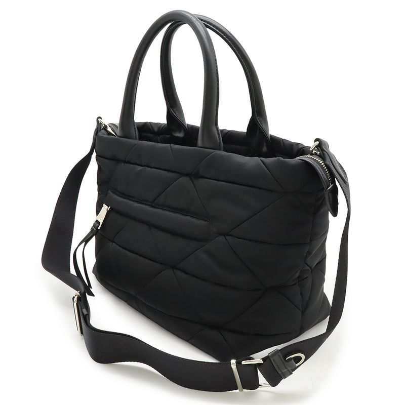 Prada Small Padded Re-nylon Tote Handbag 2WAY Shoulder Bag Nylon NERO Black