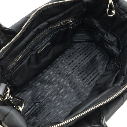 Prada Small Padded Re-nylon Tote Handbag 2WAY Shoulder Bag Nylon NERO Black