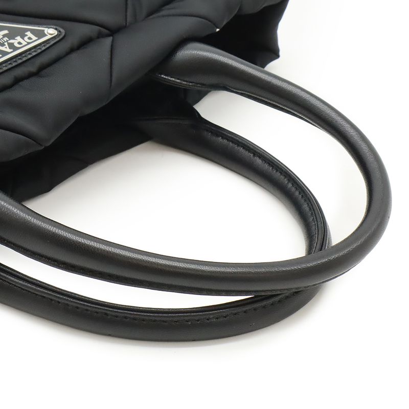 Prada Small Padded Re-nylon Tote Handbag 2WAY Shoulder Bag Nylon NERO Black