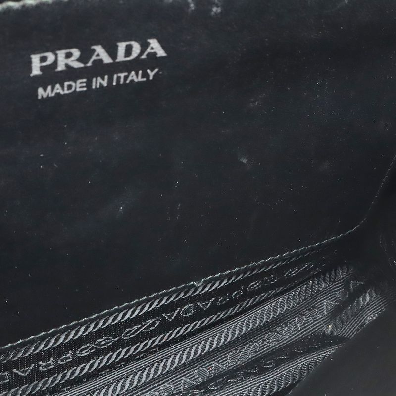 Prada Electra Studded Shoulder Bag Pochette Crossbody 2WAY Clutch Bag Leather