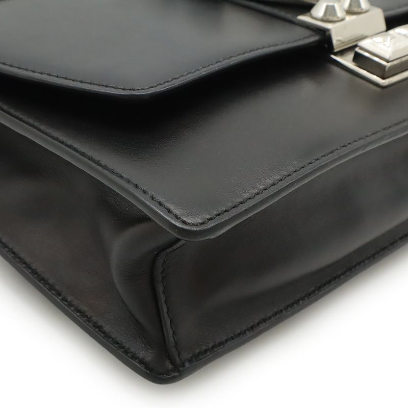 Prada Electra Studded Shoulder Bag Pochette Crossbody 2WAY Clutch Bag Leather