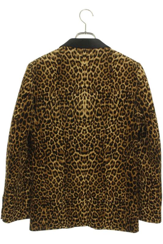 Celine 2v094767k Lapel Switch Leopard Tailored Jacket Men's 44