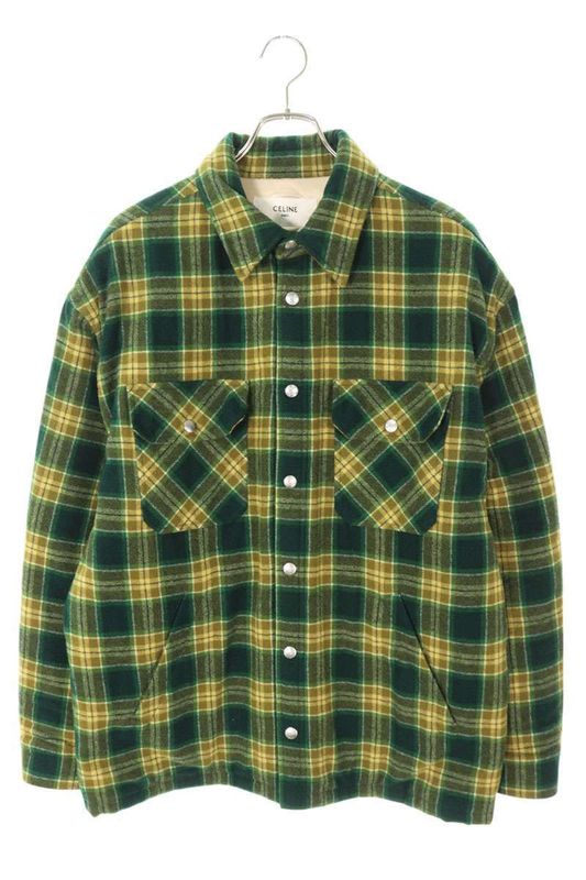 Celine By Edith Liman 22AW 2w705499r Wool Check Overshirt Blouson Men's 48