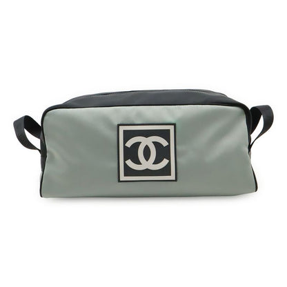 Chanel Sport Line Coco Mark Shoe Case Shoe Bag Travel Pouch Nylon Canvas Gray