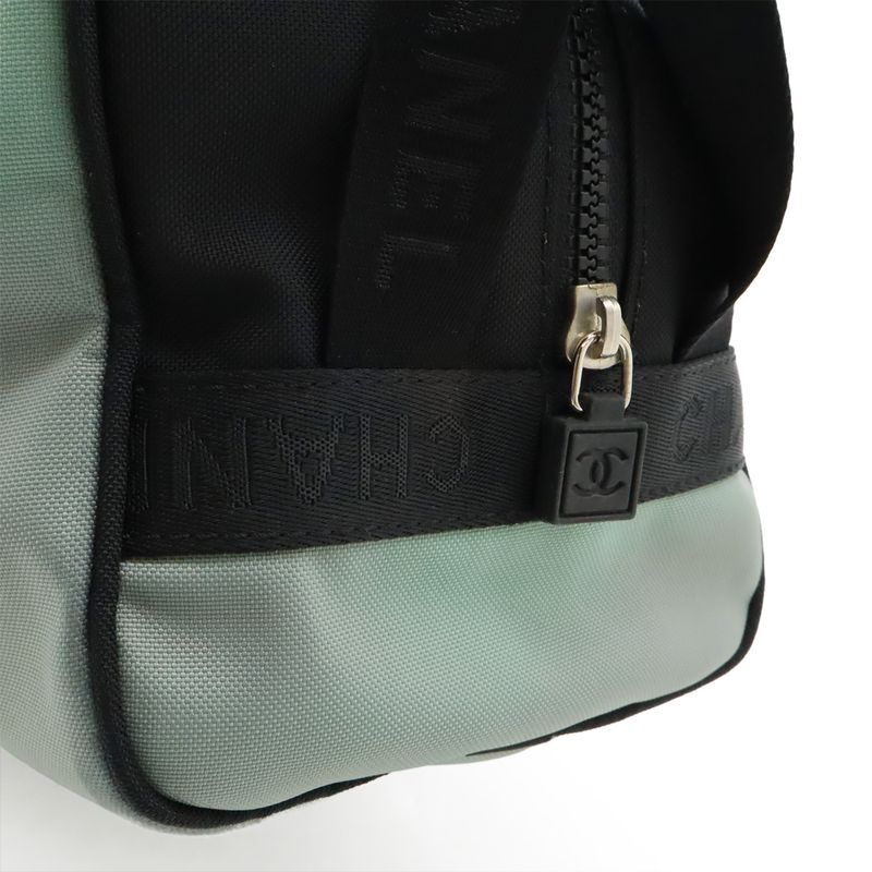 Chanel Sport Line Coco Mark Shoe Case Shoe Bag Travel Pouch Nylon Canvas Gray