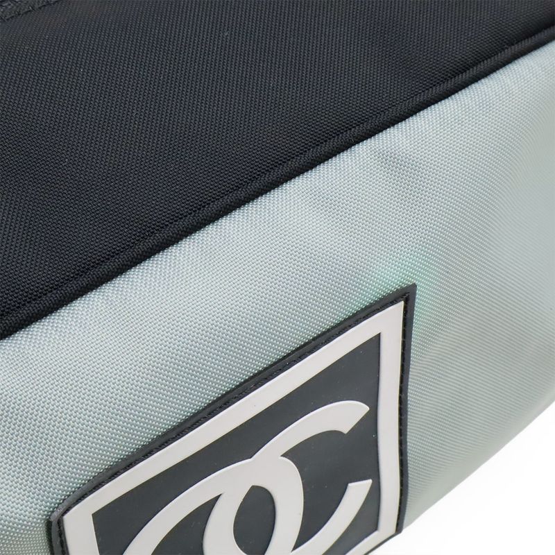 Chanel Sport Line Coco Mark Shoe Case Shoe Bag Travel Pouch Nylon Canvas Gray