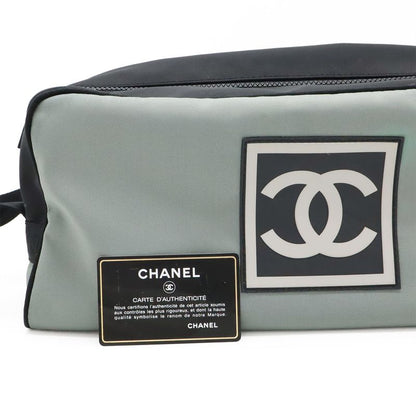 Chanel Sport Line Coco Mark Shoe Case Shoe Bag Travel Pouch Nylon Canvas Gray