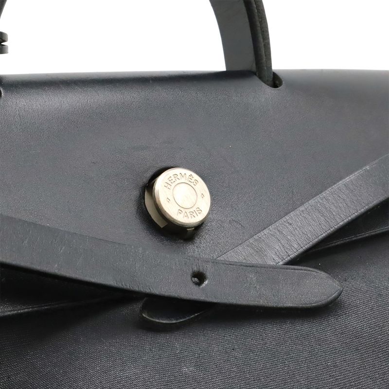 Hermes Herbag A Dos PM Backpack Sac Backpack 2WAY Handbag Toile Officier Leather