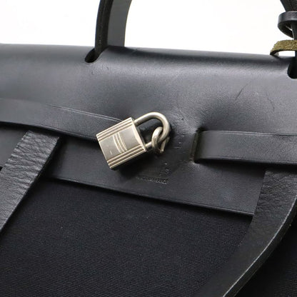 Hermes Herbag A Dos PM Backpack Sac Backpack 2WAY Handbag Toile Officier Leather