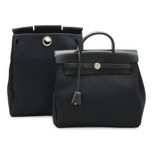 Hermes Herbag A Dos PM Backpack Sac Backpack 2WAY Handbag Toile Officier Leather