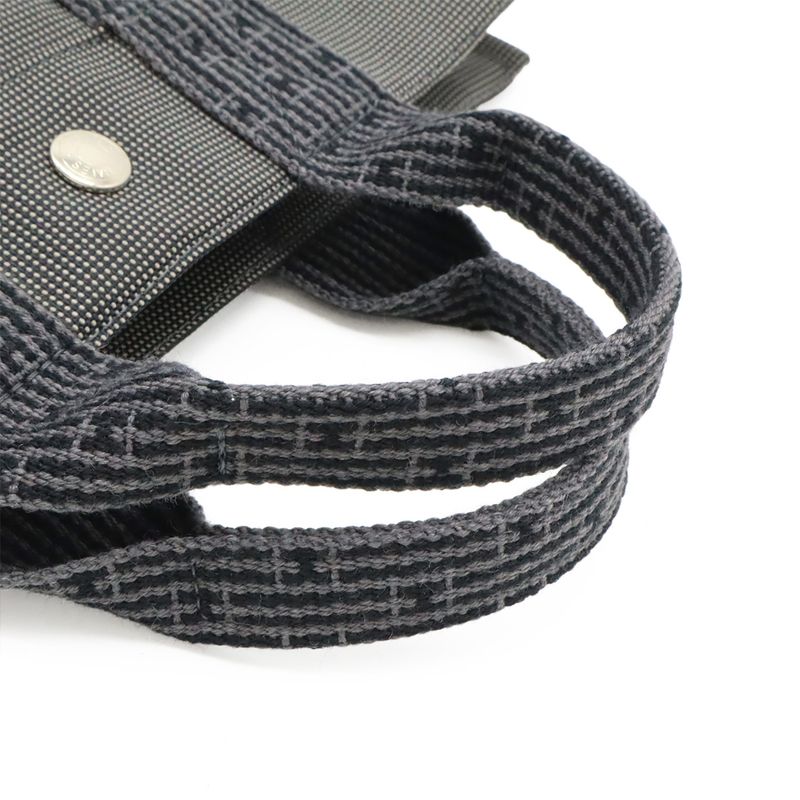 Hermes Her Line Tote PM Tote Handbag Mini Tote Canvas Gray Black Silver