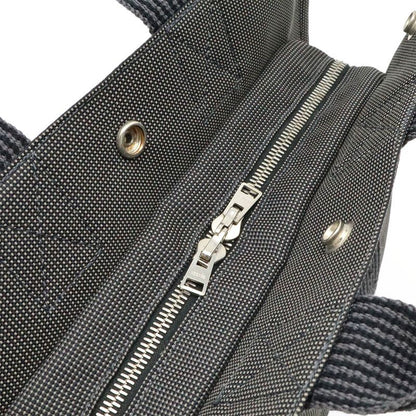Hermes Her Line Tote PM Tote Handbag Mini Tote Canvas Gray Black Silver