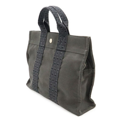 Hermes Her Line Tote PM Tote Handbag Mini Tote Canvas Gray Black Silver