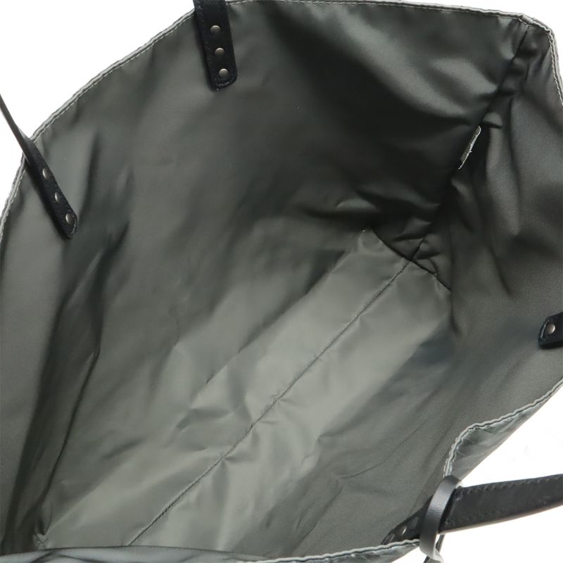 Bottega Veneta Intreccio Illusion Tote Shoulder Bag Nylon Leather Gray With