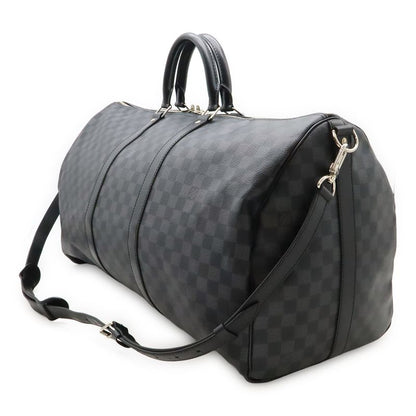 Louis Vuitton Damier Graphite Keepall Bandoliere 55 Boston Bag Travel Cabasn